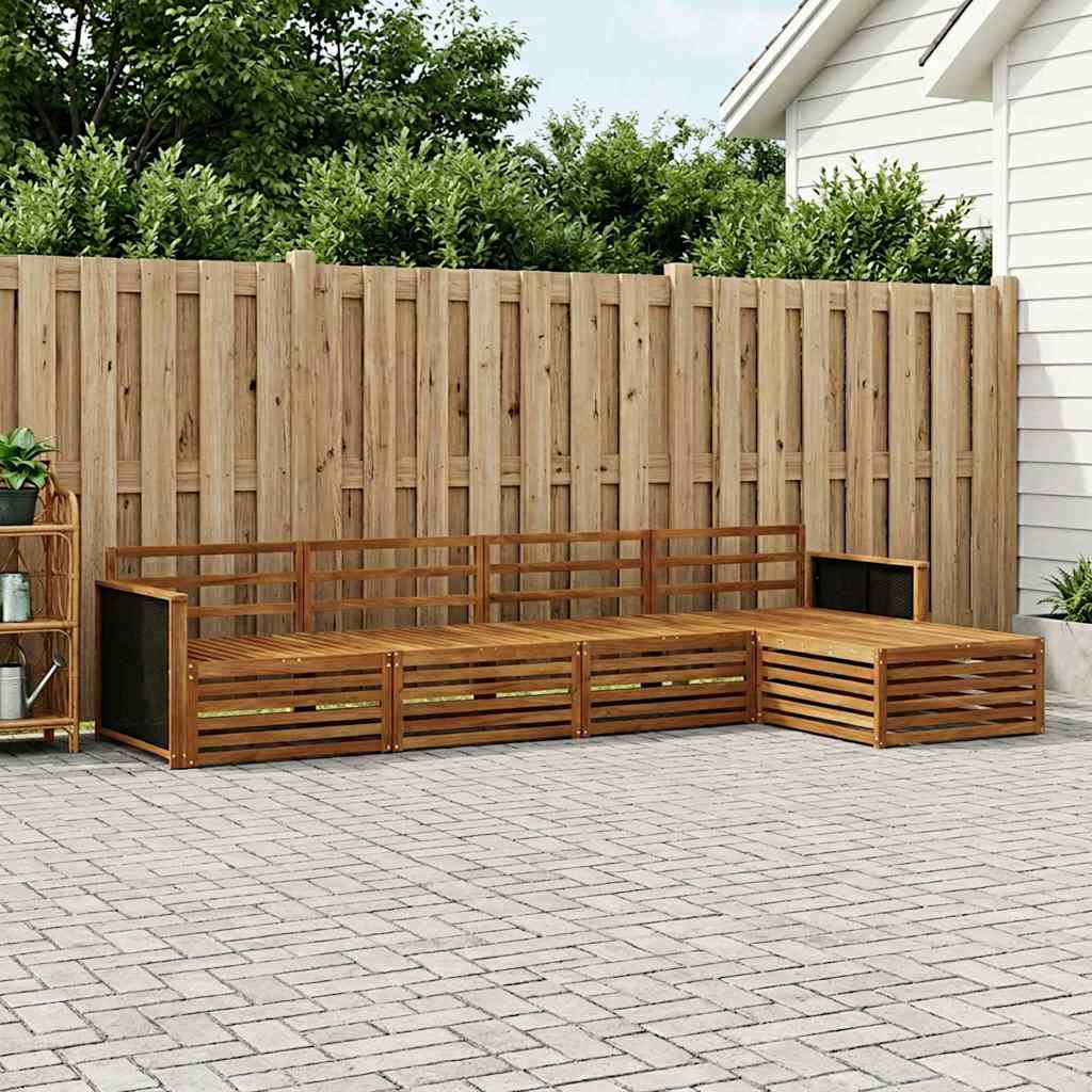 Buiten bankenset 5 pcs Naturel Massief Acaciahout is nu te koop bij PeponiXL, paradijselijk wonen!