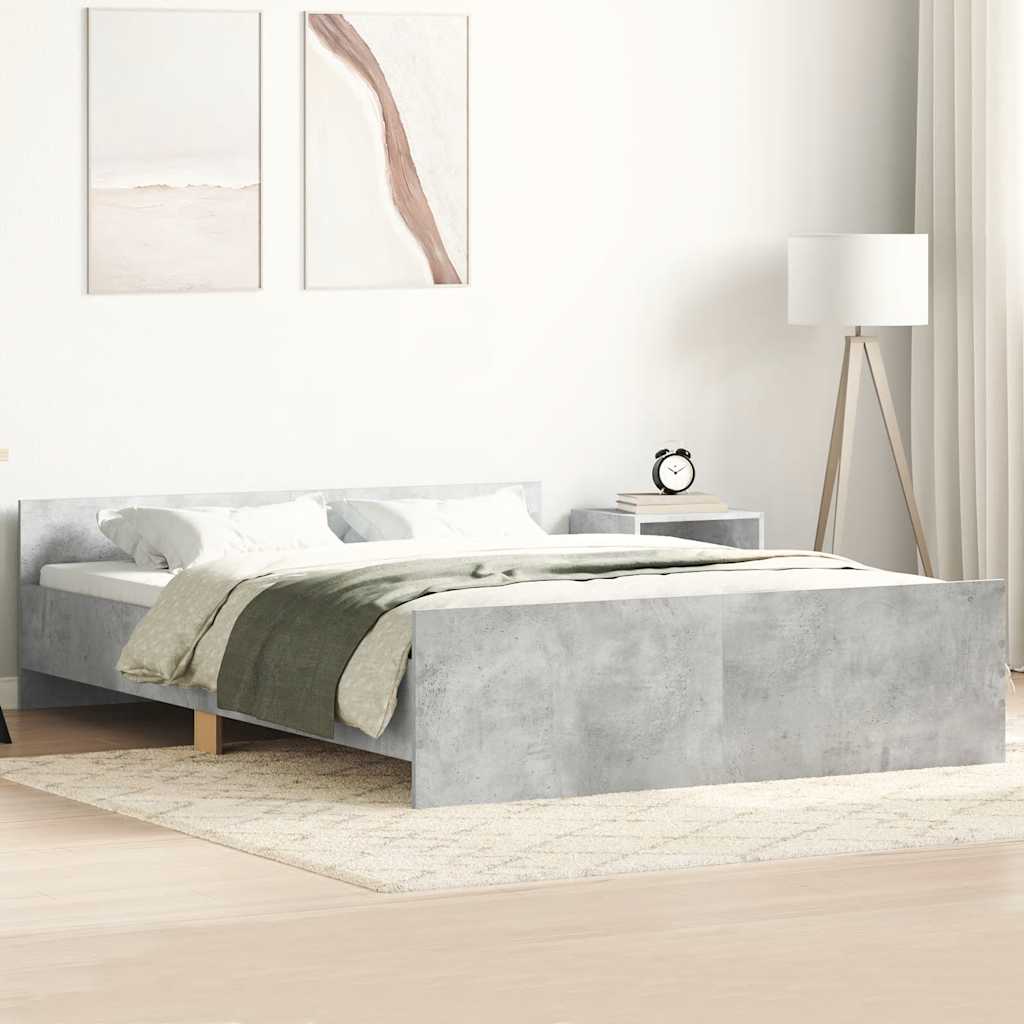Bedframe met hoofd- en voeteneinde betongrijs 120x200 cm is nu te koop bij PeponiXL, paradijselijk wonen!