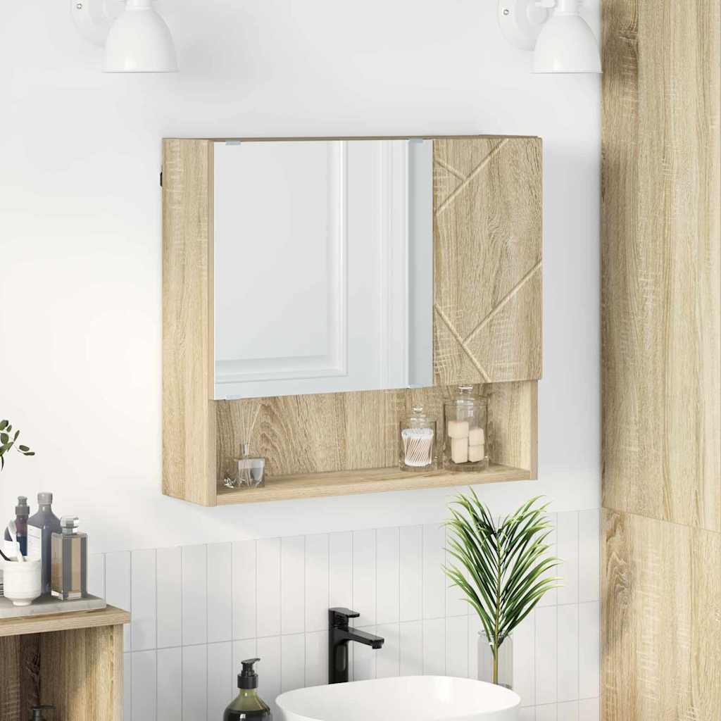 Spiegelkast Sonoma Eiken 59 x 17 x 55 cm Bewerkt hout is nu te koop bij PeponiXL, paradijselijk wonen!