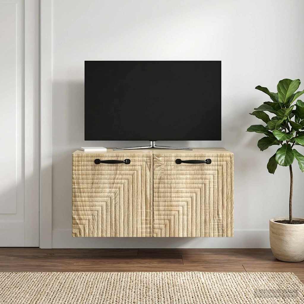 Wandbeugel TV-kast Sonoma Eiken 59,5 x 41 x 30 cm Bewerkt hout is nu te koop bij PeponiXL, paradijselijk wonen!