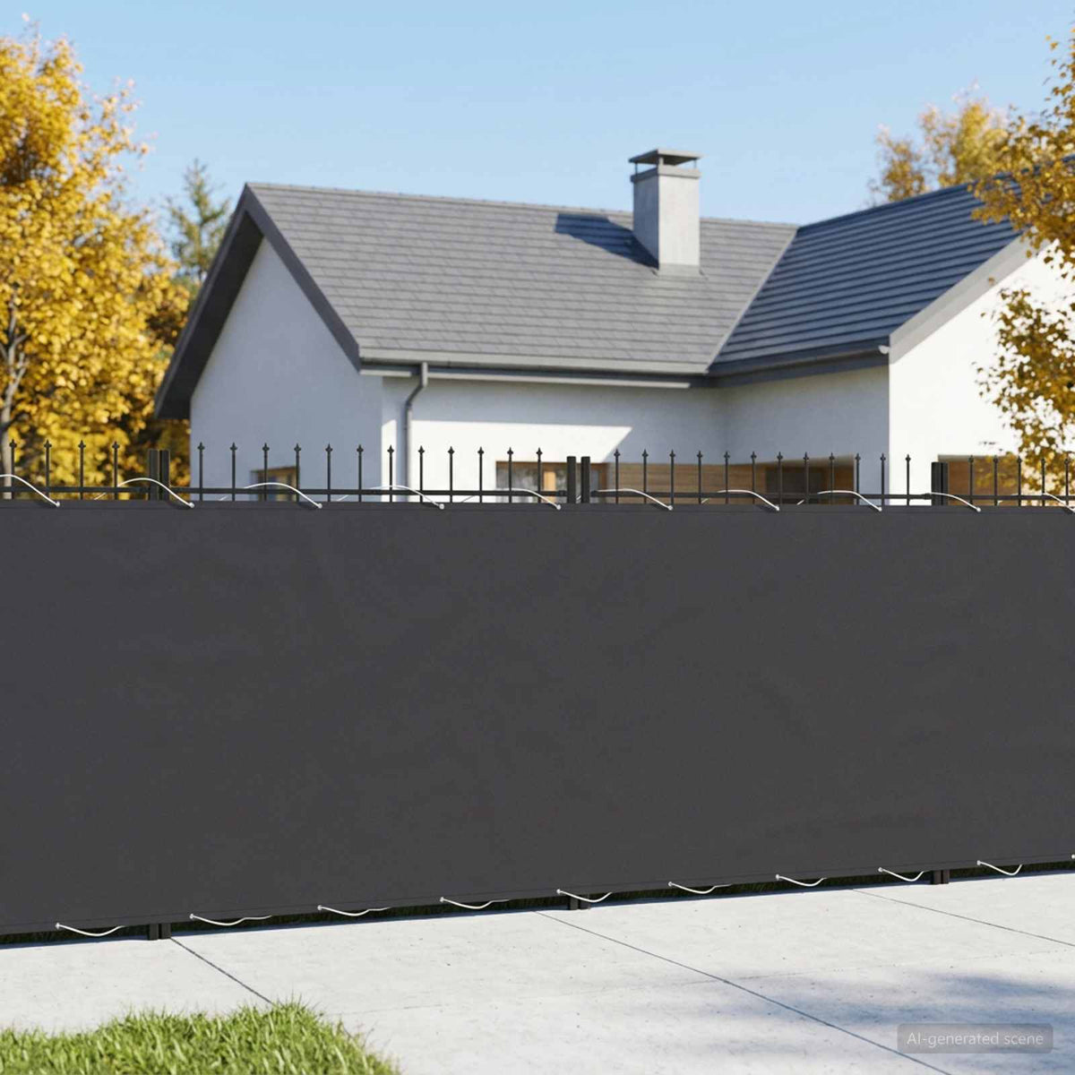 Balkon Privacy Scherm 200 x 500 cm Stof met PU-coating Zwart is nu te koop bij PeponiXL, paradijselijk wonen!