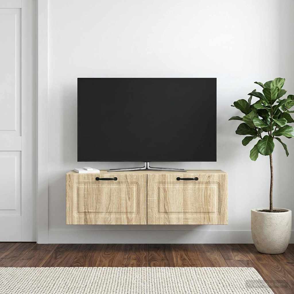 Wandbeugel TV-kast Sonoma Eiken 98 x 31 x 30 cm Bewerkt hout is nu te koop bij PeponiXL, paradijselijk wonen!