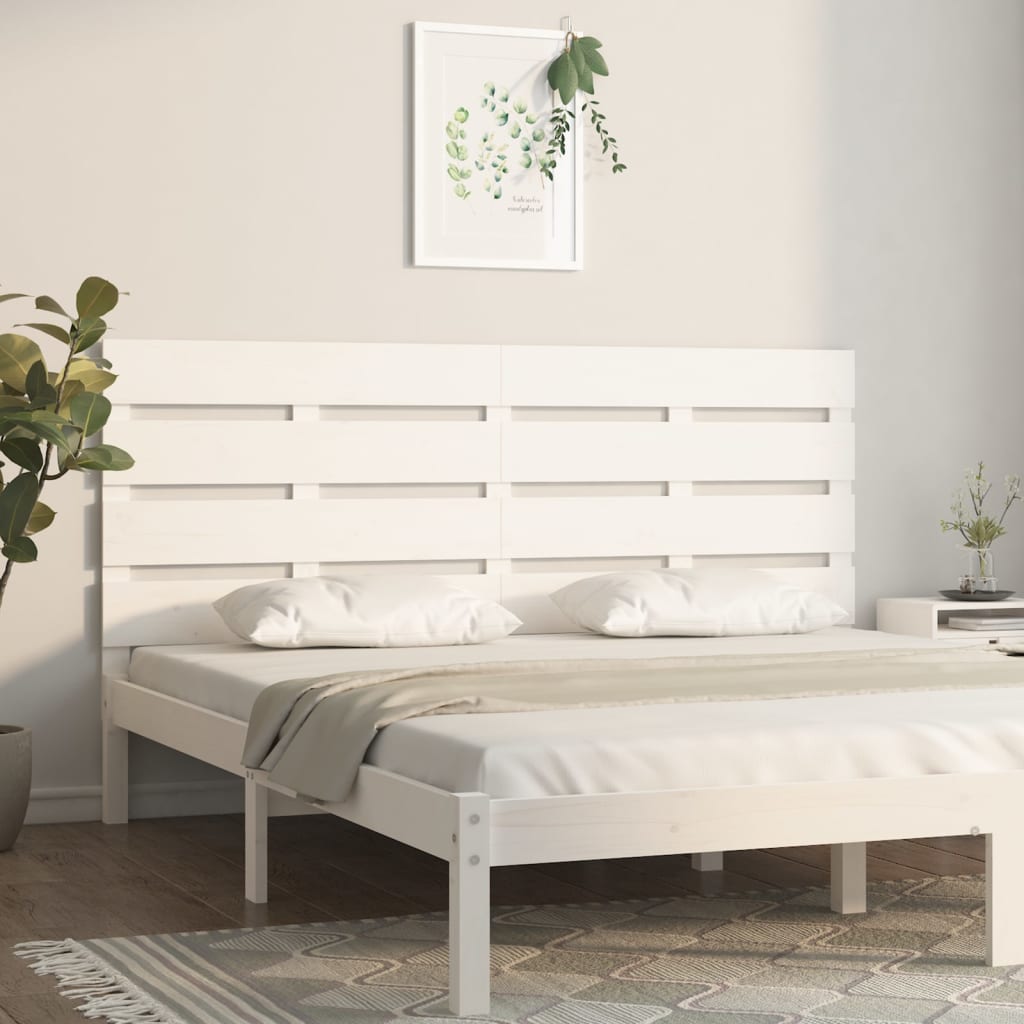 Hoofdbord 160x3x80 cm massief grenenhout wit is nu te koop bij PeponiXL, paradijselijk wonen!