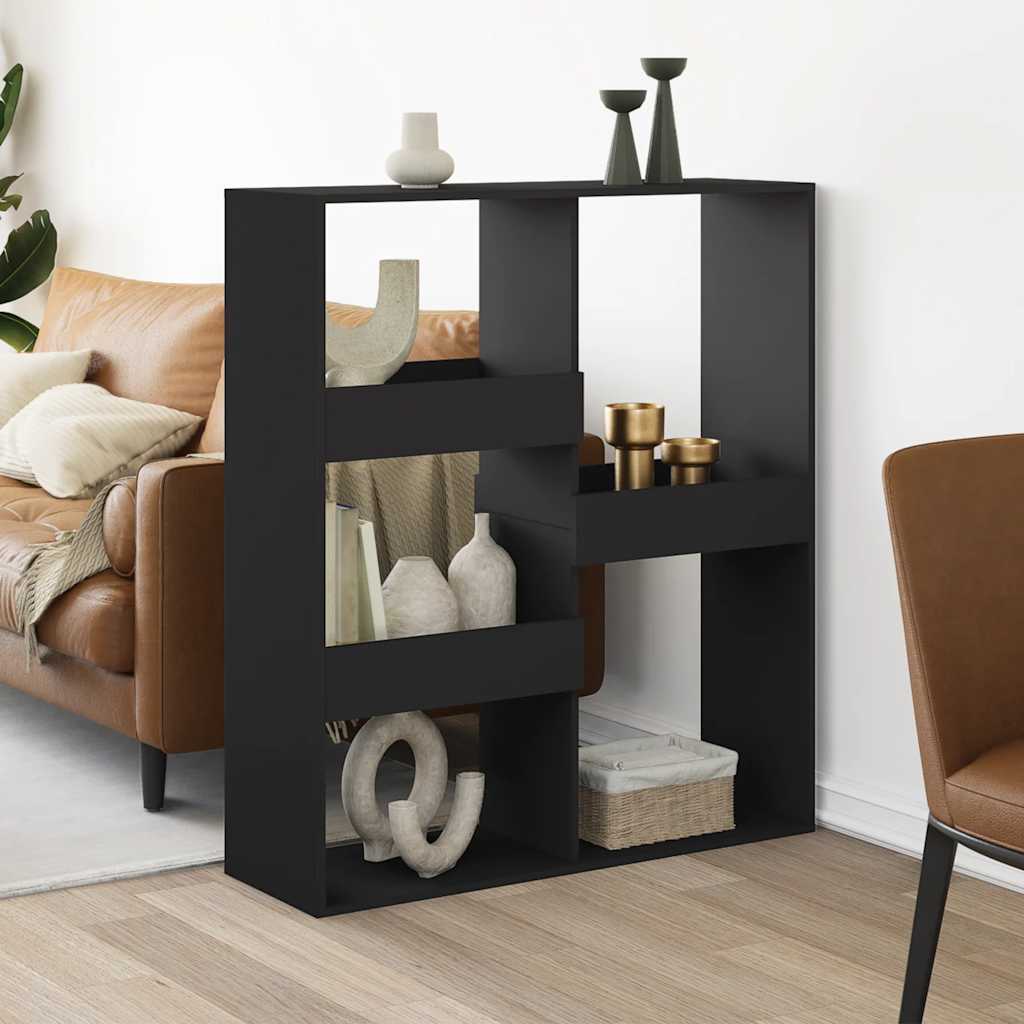 Kamerscherm 100x33x115 cm bewerkt hout zwart is nu te koop bij PeponiXL, paradijselijk wonen!
