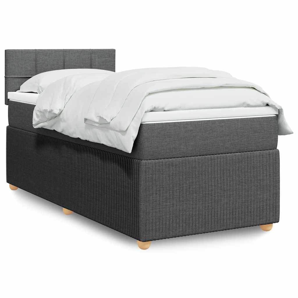 Boxspring met matras stof donkergrijs 80x200 cm is nu te koop bij PeponiXL, paradijselijk wonen!