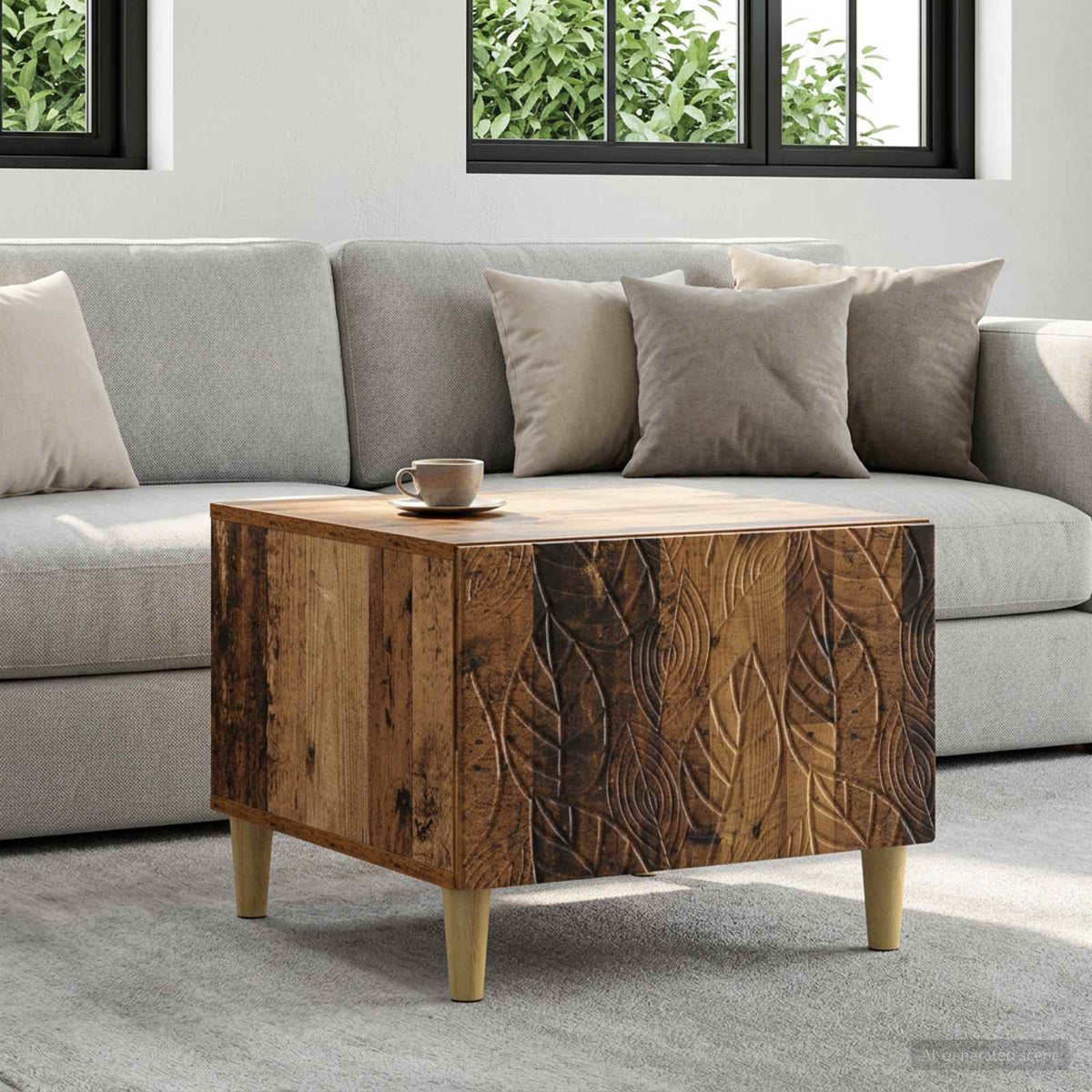 Salontafel Oud hout 50 x 49 x 40 cm Bewerkt hout is nu te koop bij PeponiXL, paradijselijk wonen!