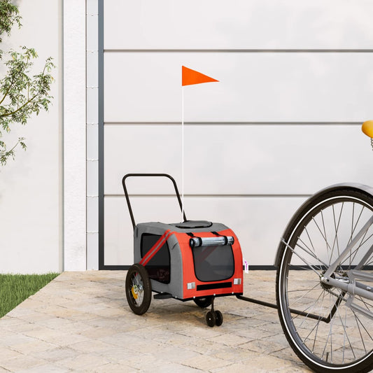 Hondenfietstrailer oxford stof en ijzer oranje en zwart is nu te koop bij PeponiXL, paradijselijk wonen!