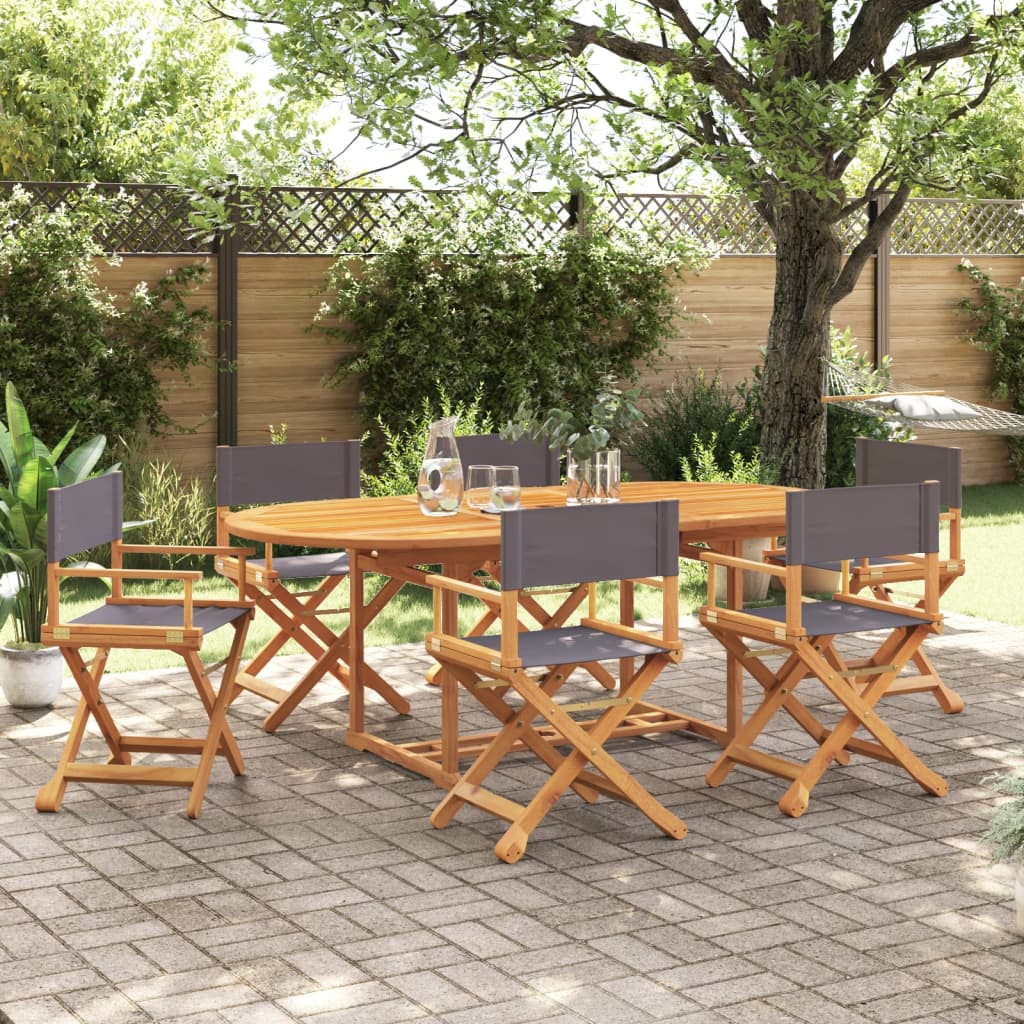 Tuinstoelen 6 st inklapbaar stof donkergrijs is nu te koop bij PeponiXL, paradijselijk wonen!
