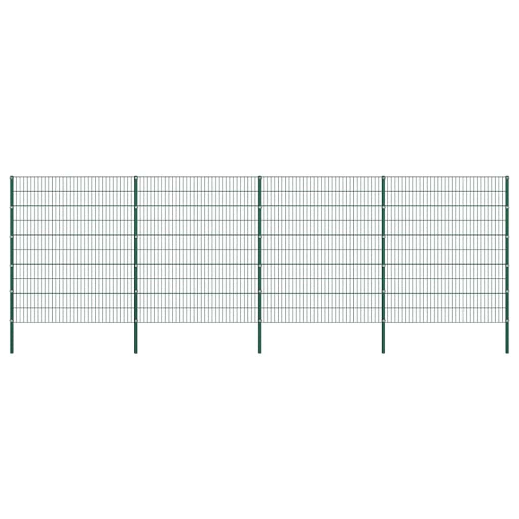 Schuttingpaneel met palen ijzer 867x200 cm groen is nu te koop bij PeponiXL, paradijselijk wonen!