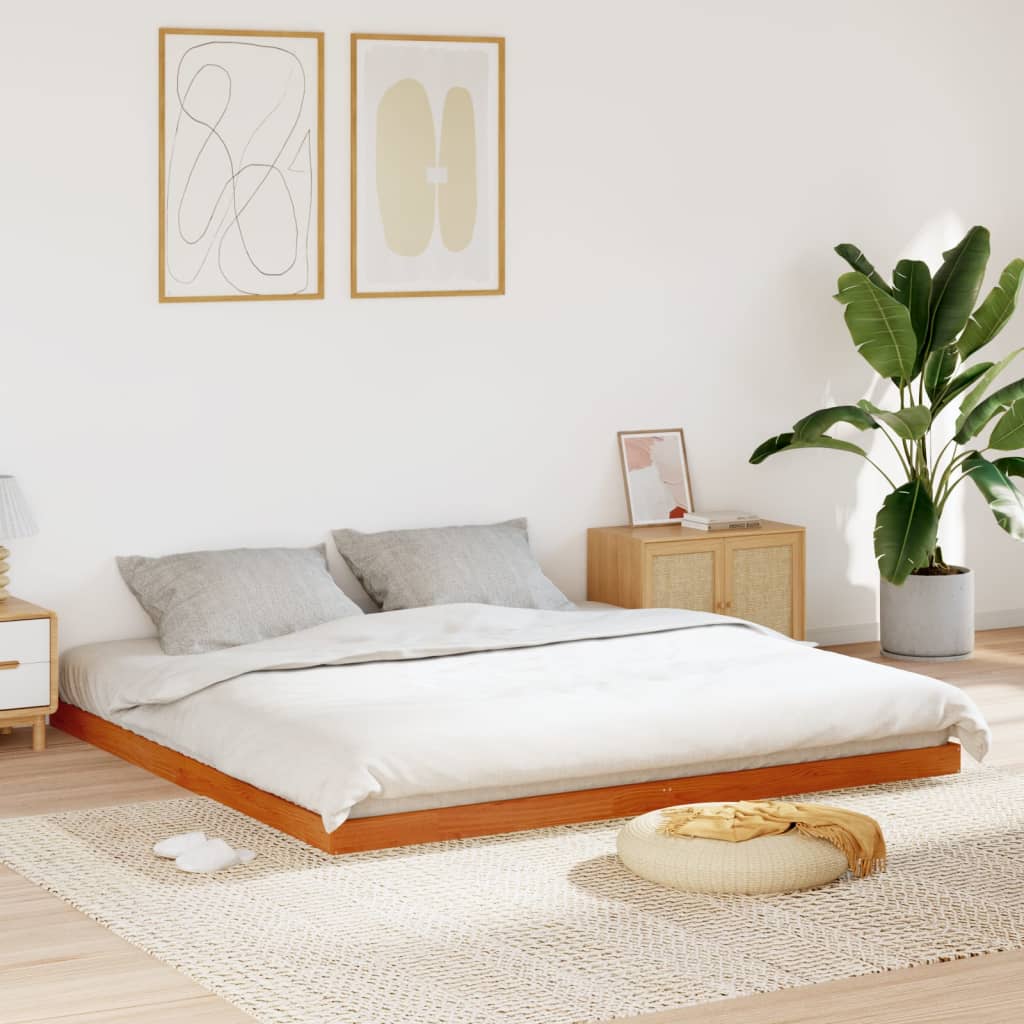 Bedframe massief grenenhout wasbruin 200x200 cm is nu te koop bij PeponiXL, paradijselijk wonen!