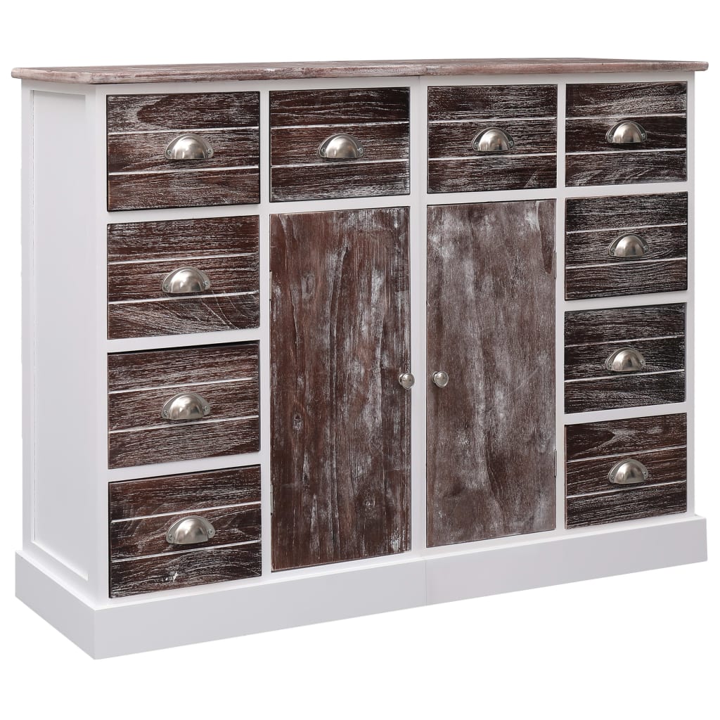 Dressoir met 10 lades 113x30x79 cm hout bruin is nu te koop bij PeponiXL, paradijselijk wonen!
