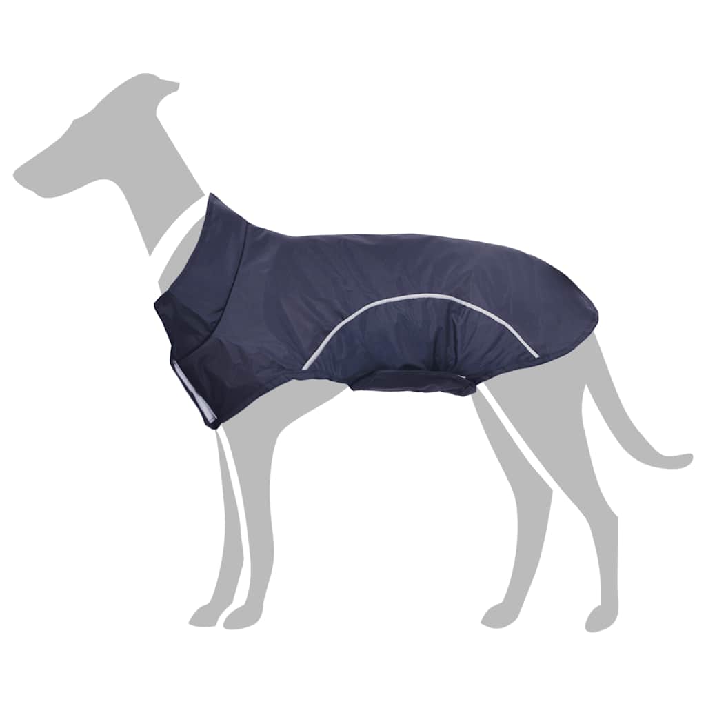 Hondenregenjas met reflecterende strips polyester blauw XL is nu te koop bij PeponiXL, paradijselijk wonen!