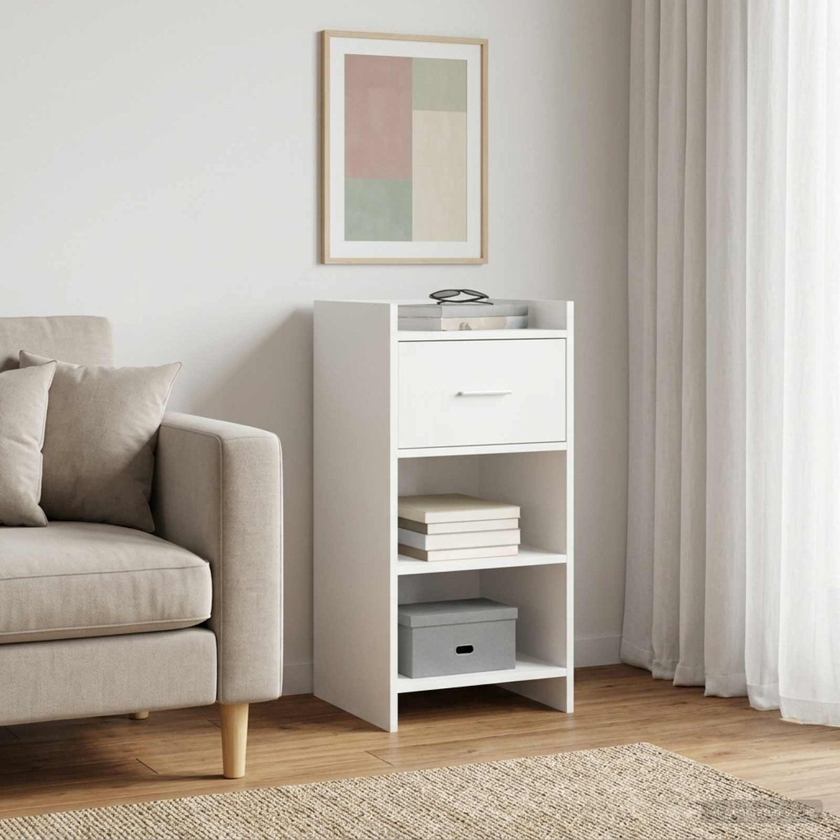 Dressoir Wit 40 x 36 x 80 cm Bewerkt hout is nu te koop bij PeponiXL, paradijselijk wonen!