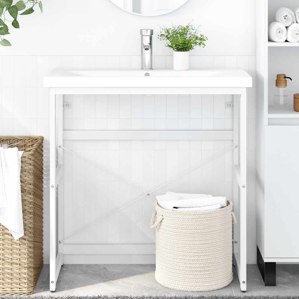 Wastafelframe 79x38x83 cm ijzer wit is nu te koop bij PeponiXL, paradijselijk wonen!