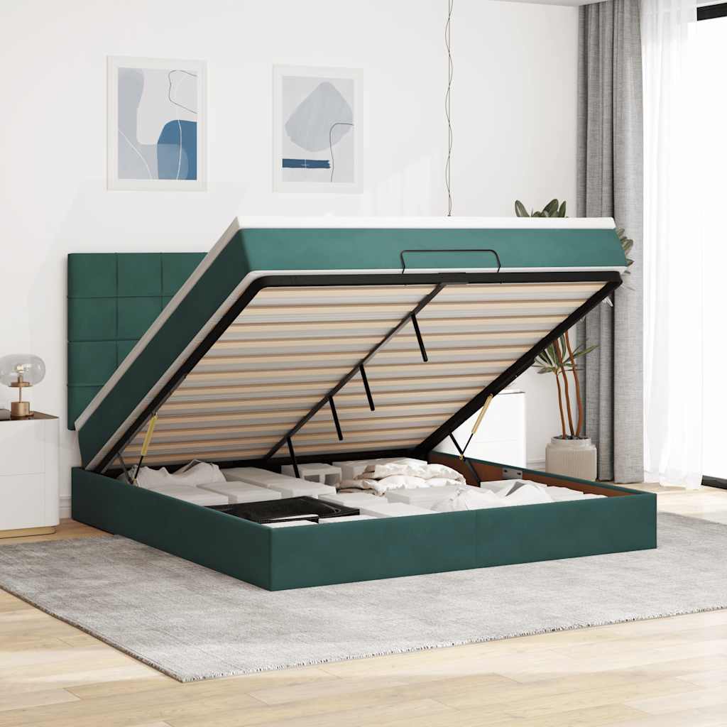 Ottoman bed met matrassen en LED's 180x200cm fluweel is nu te koop bij PeponiXL, paradijselijk wonen!
