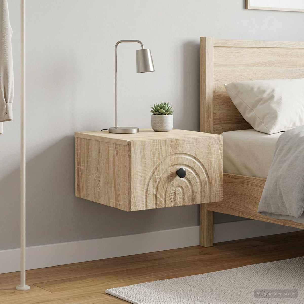 Wandbeugel Bedkast 2 pcs Sonoma Eiken 33 x 34,5 x 20 cm is nu te koop bij PeponiXL, paradijselijk wonen!