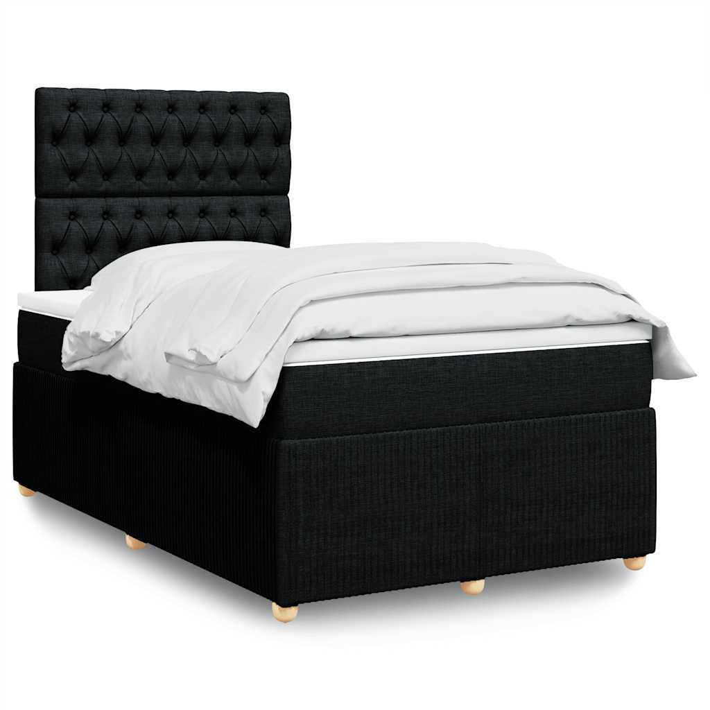 Boxspring met matras stof zwart 120x190 cm is nu te koop bij PeponiXL, paradijselijk wonen!