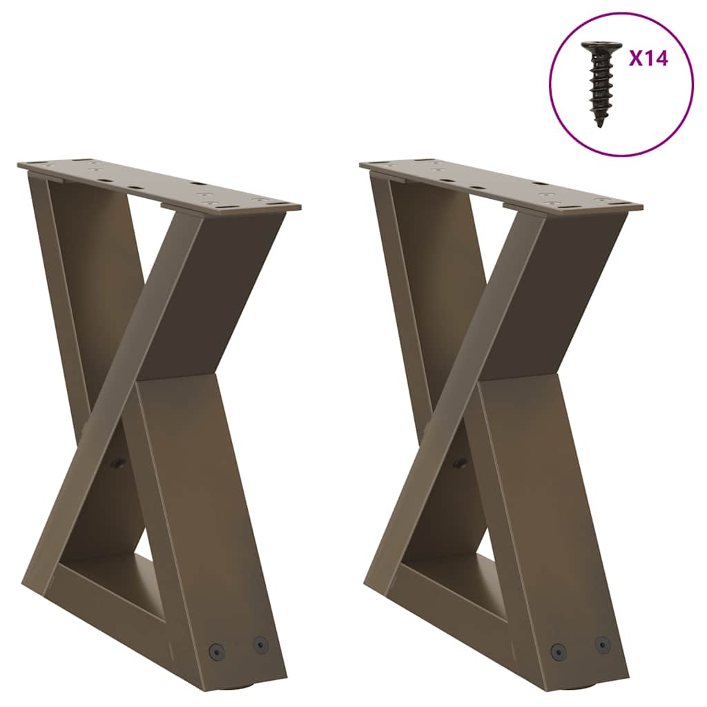 Salontafelpoten 2 st 40x(30-31,3) cm staal naturel is nu te koop bij PeponiXL, paradijselijk wonen!