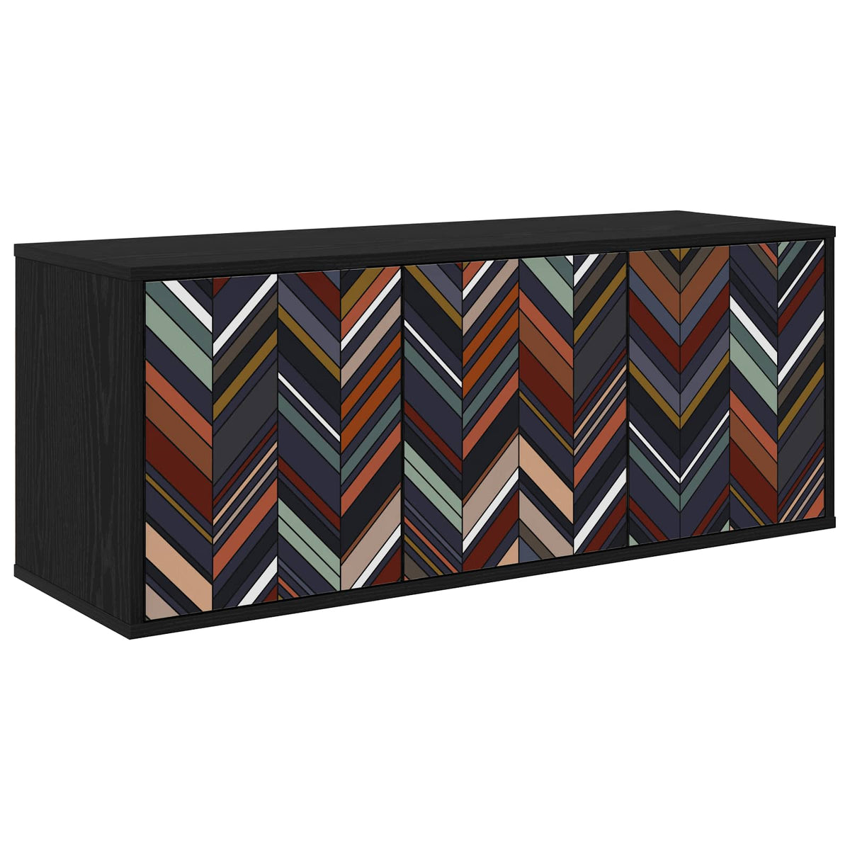 Wandgemonteerd tv-meubel OMMEN 102 x 33 x 40 cm Zwart eiken is nu te koop bij PeponiXL, paradijselijk wonen!