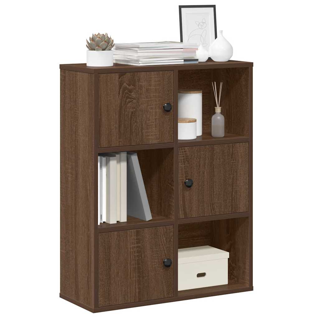 Boekenkast 60x24x76,5 cm bewerkt hout bruin eikenkleurig is nu te koop bij PeponiXL, paradijselijk wonen!