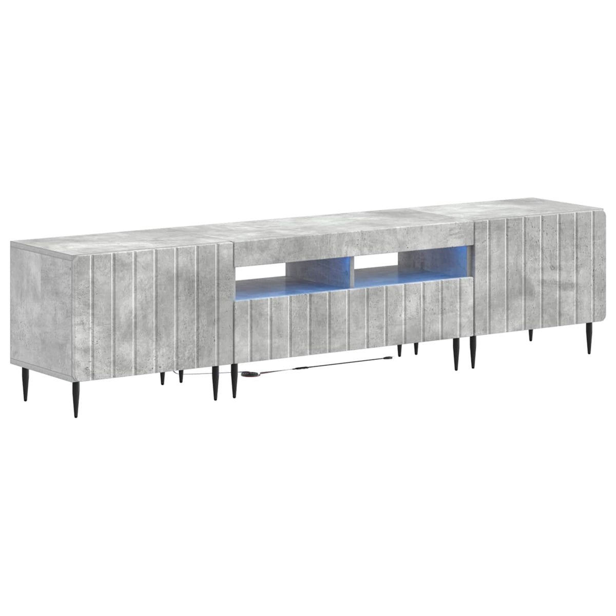5-delige LED TV-kast Betongrijs Bewerkt hout is nu te koop bij PeponiXL, paradijselijk wonen!