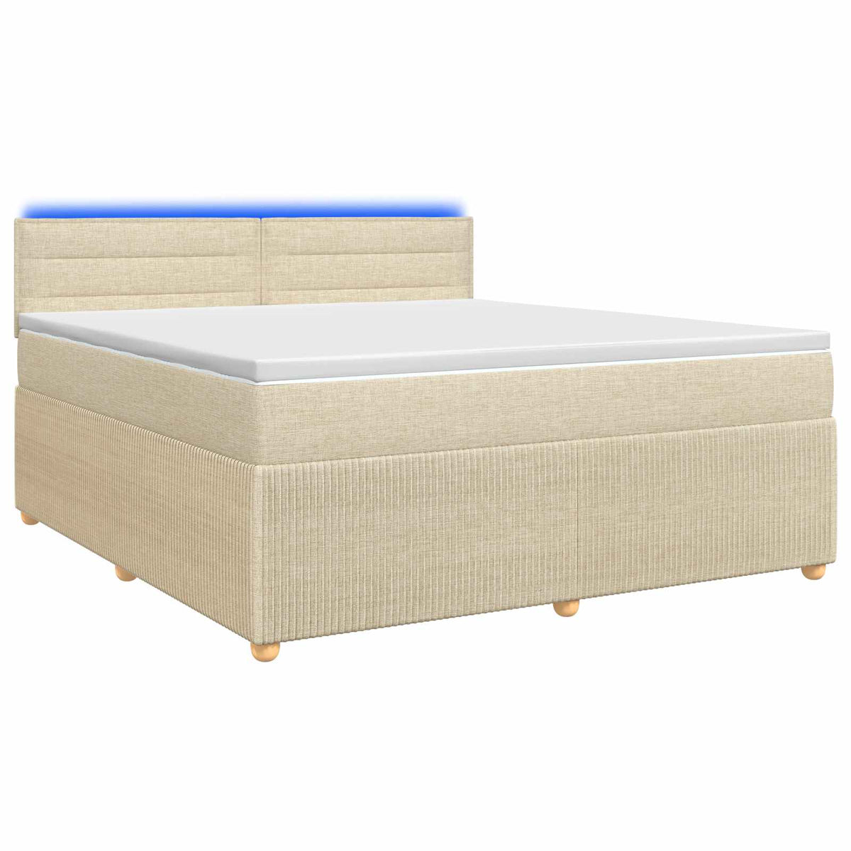 Boxspringbed met matras Crèmekleurig 140 x 200 cm Stof is nu te koop bij PeponiXL, paradijselijk wonen!
