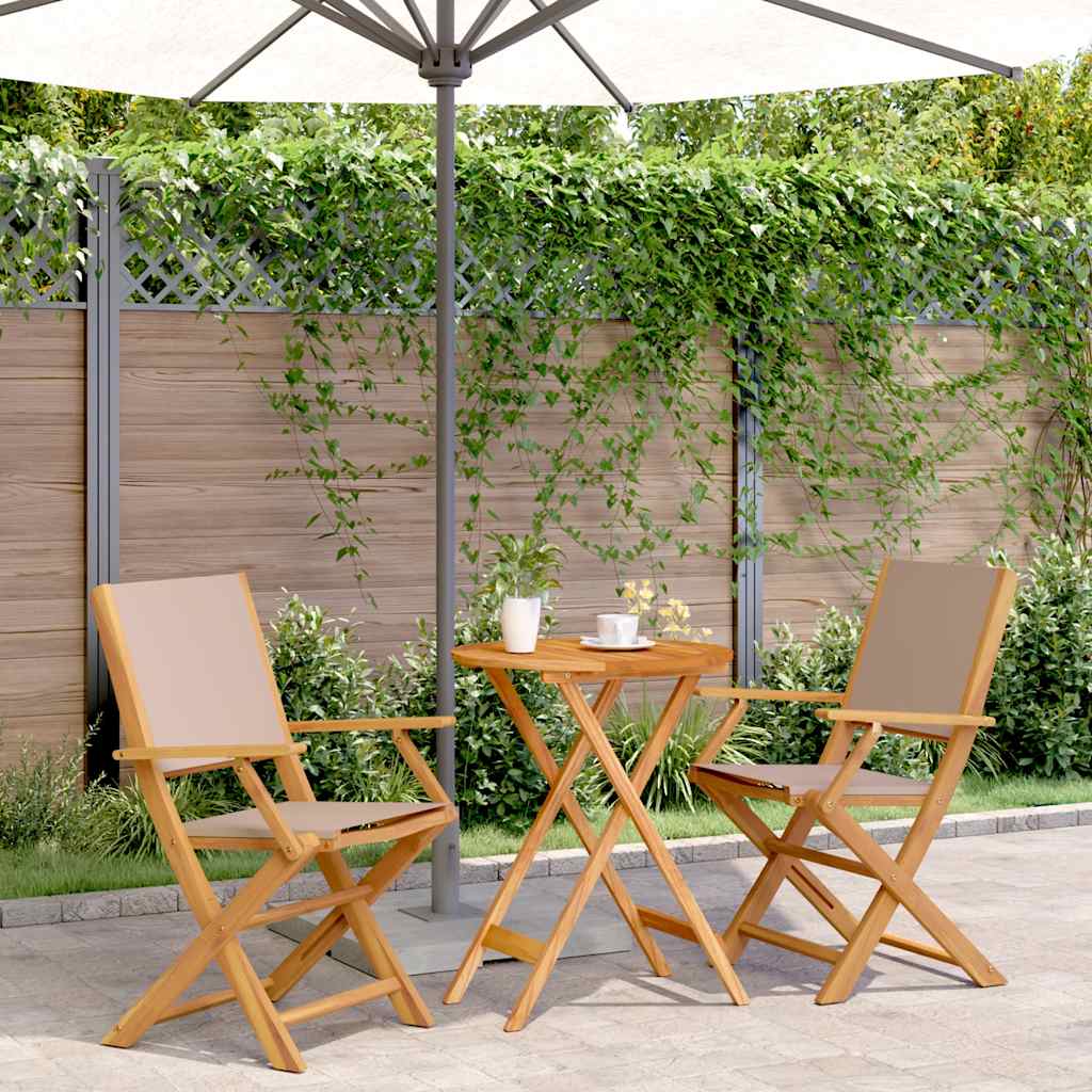 3-delige Bistroset stof en massief hout taupe is nu te koop bij PeponiXL, paradijselijk wonen!