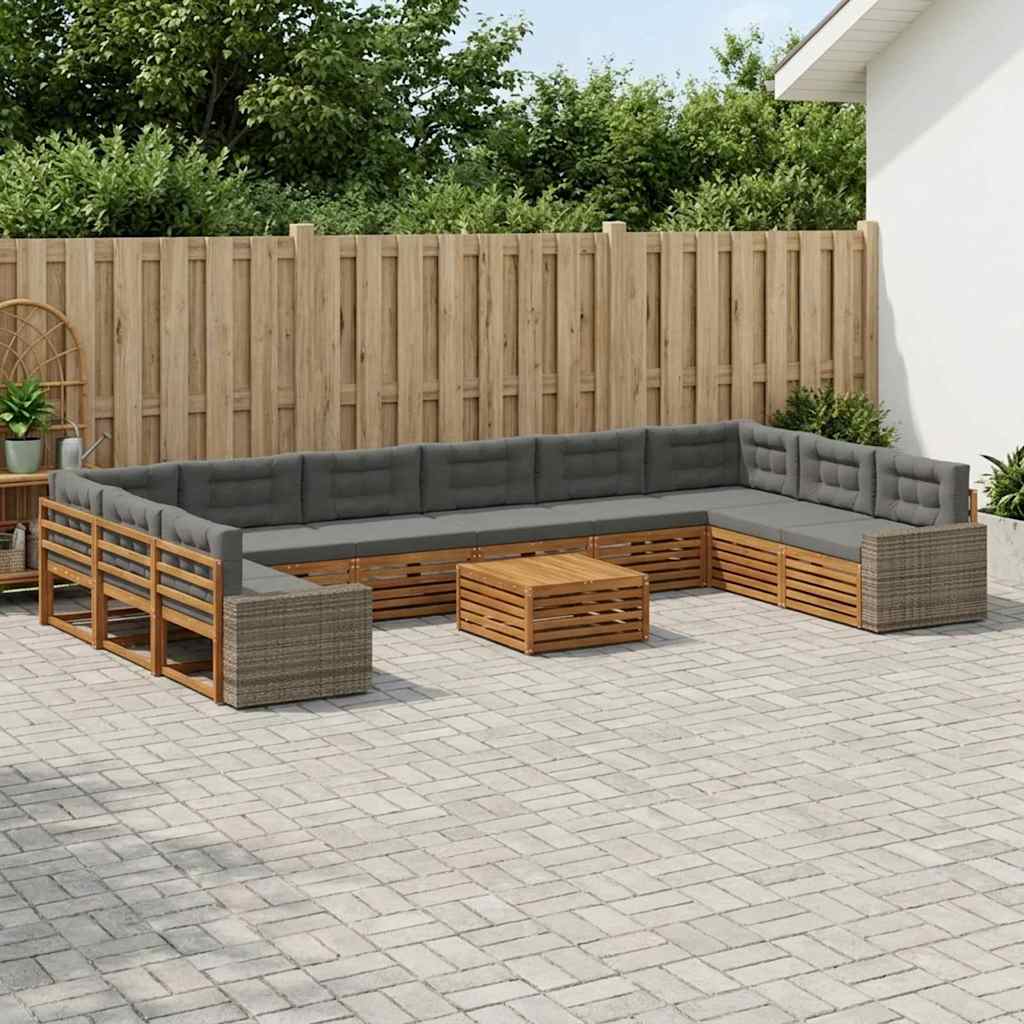 Sofa-Sets met kussen 11 pcs Massief Acaciahout is nu te koop bij PeponiXL, paradijselijk wonen!