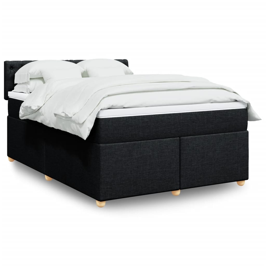 Boxspring met matras stof zwart 140x200 cm is nu te koop bij PeponiXL, paradijselijk wonen!