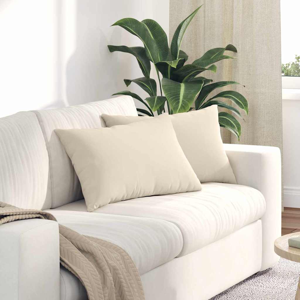 Sofa Kussens 2 stuks Beige 60 x 40 cm Stof is nu te koop bij PeponiXL, paradijselijk wonen!