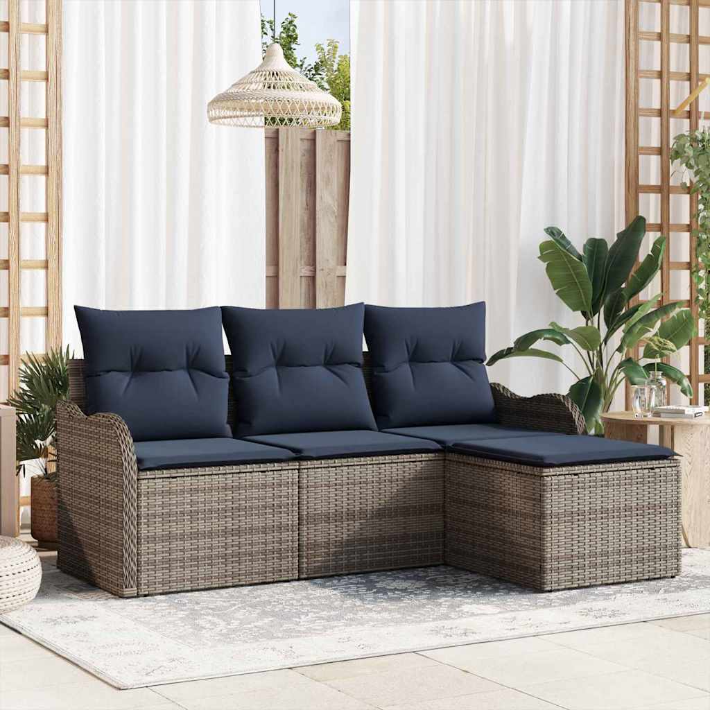 Tuin Sofa Set Grijs poly rattan is nu te koop bij PeponiXL, paradijselijk wonen!