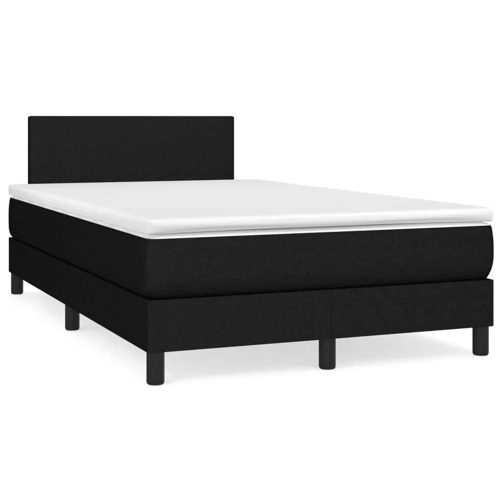 Boxspring met matras stof zwart 120x190 cm is nu te koop bij PeponiXL, paradijselijk wonen!