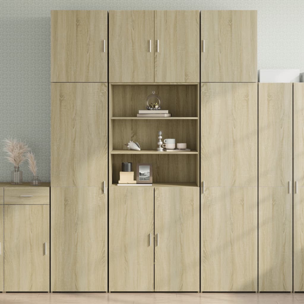 Hoge kast 80x42,5x249 cm bewerkt hout sonoma eikenkleurig is nu te koop bij PeponiXL, paradijselijk wonen!