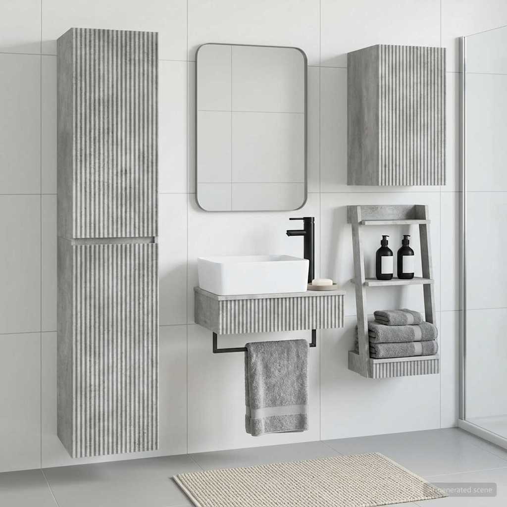 Badkamermeubelset 3 st Betongrijs 33 x 34,5 x 160 cm is nu te koop bij PeponiXL, paradijselijk wonen!
