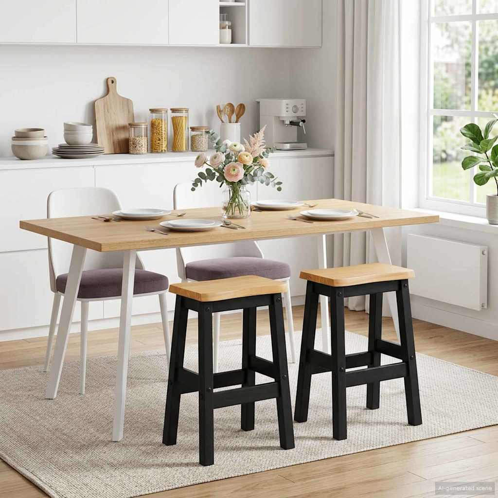 Hoge Barkruk EKAI 2 pcs Zwart 40 x 29 x 63 cm is nu te koop bij PeponiXL, paradijselijk wonen!