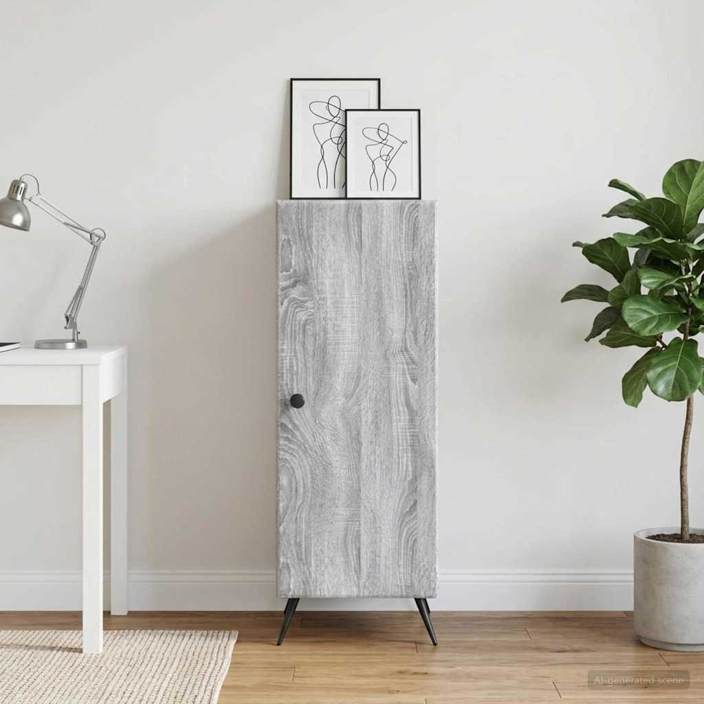 Dressoir Grijs sonoma 33 x 34,5 x 90 cm Bewerkt hout is nu te koop bij PeponiXL, paradijselijk wonen!