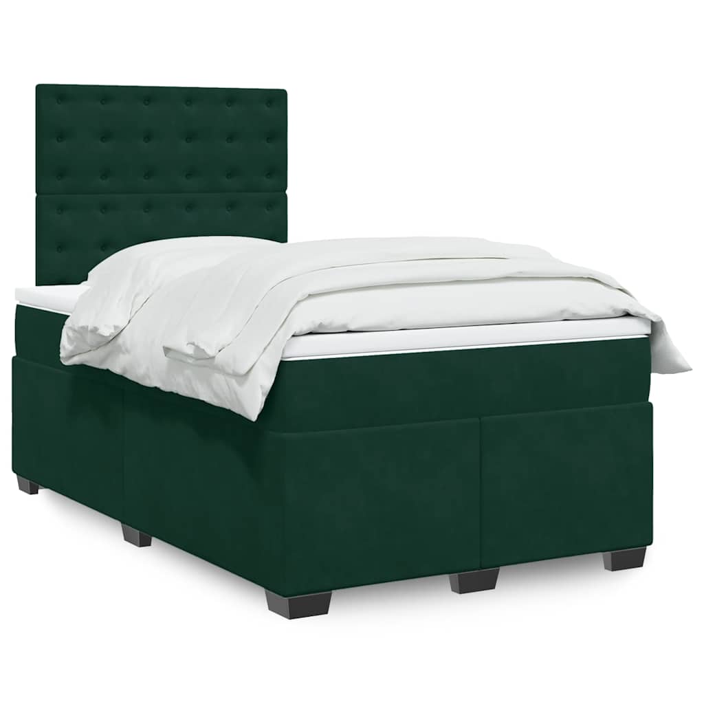 Boxspring met matras fluweel donkergroen 120x200 cm is nu te koop bij PeponiXL, paradijselijk wonen!