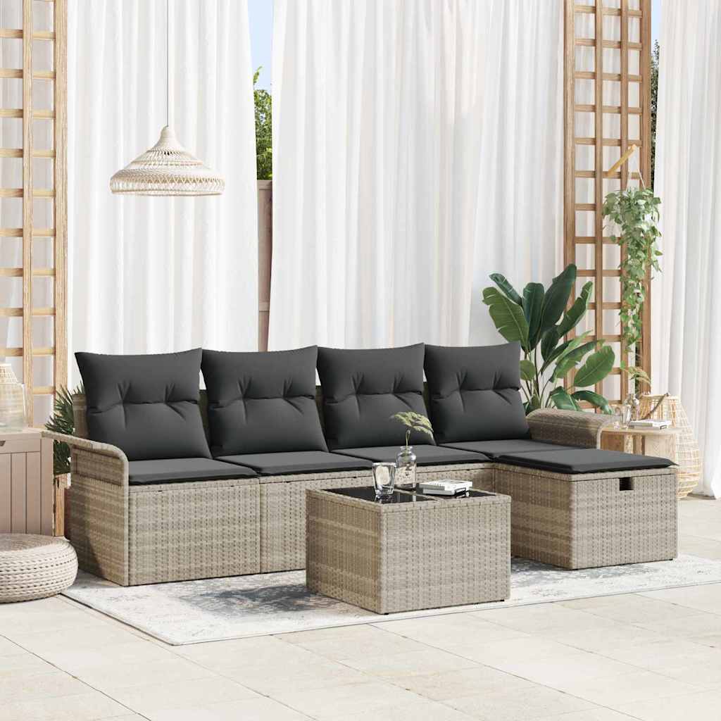 Tuin Sofa Set 6 st Poly riet is nu te koop bij PeponiXL, paradijselijk wonen!