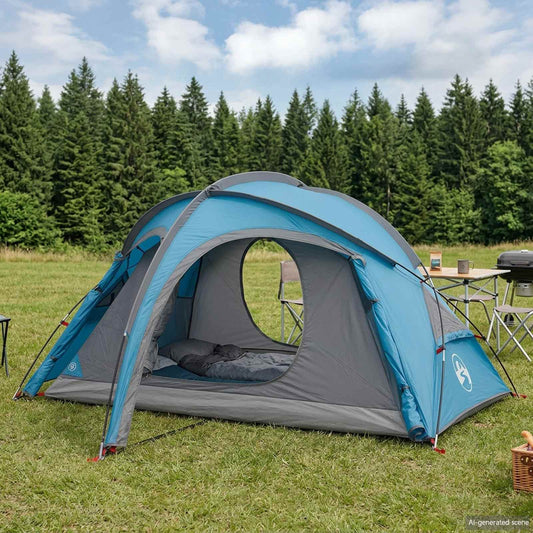 Trekkingtent met regenhoes waterdicht 2-persoons Blauw is nu te koop bij PeponiXL, paradijselijk wonen!