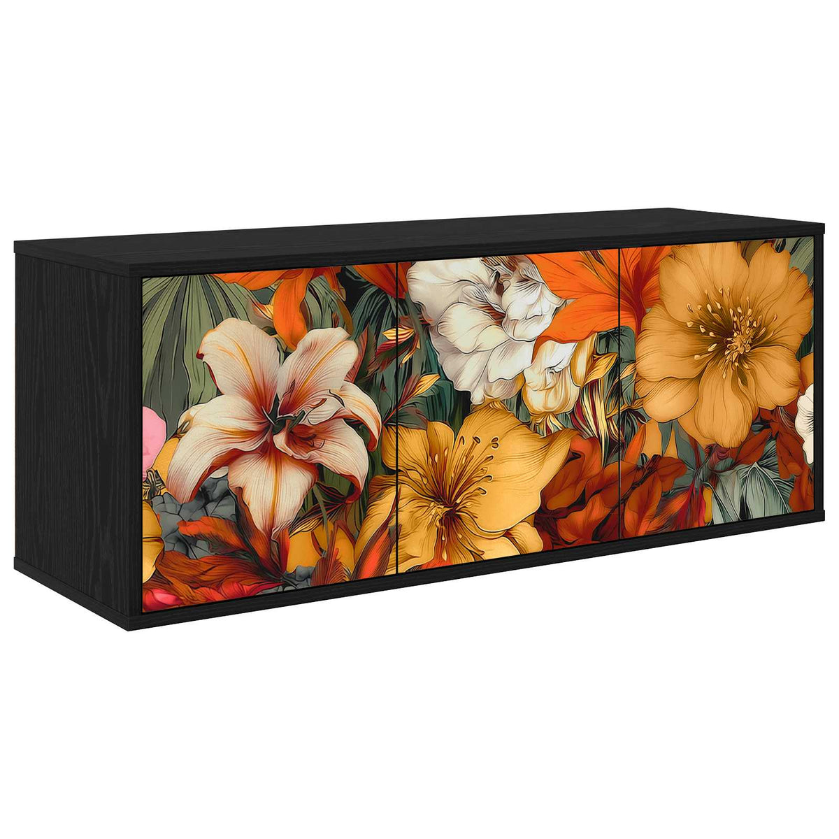 Wandgemonteerd tv-meubel GENNEP 102 x 33 x 40 cm Zwart eiken is nu te koop bij PeponiXL, paradijselijk wonen!
