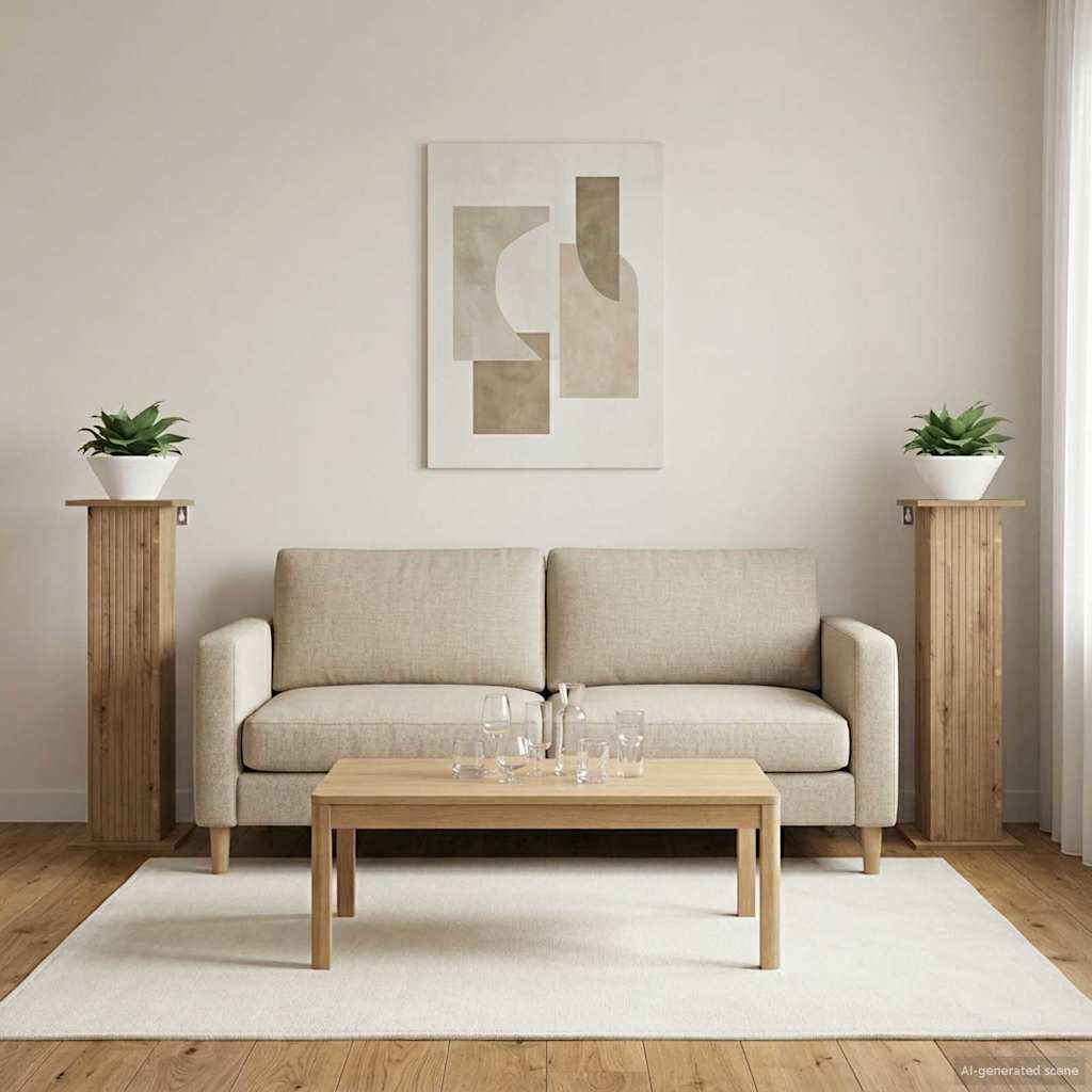 Plantenstandaard 2 pcs Artisanaal eiken 30,5 x 30 x 100,5 cm is nu te koop bij PeponiXL, paradijselijk wonen!