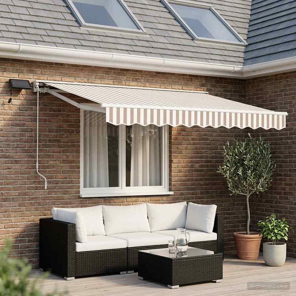 Handmatige Luifelhouder met LED's 3,5 x 2,5 m is nu te koop bij PeponiXL, paradijselijk wonen!
