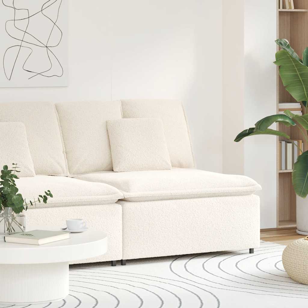 Modulaire bank middenmodule met kussens 100 cm crèmekleurig is nu te koop bij PeponiXL, paradijselijk wonen!