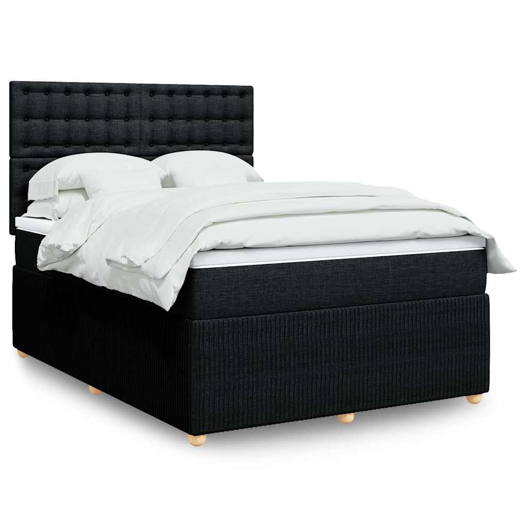 Boxspring met matras stof zwart 140x200 cm is nu te koop bij PeponiXL, paradijselijk wonen!