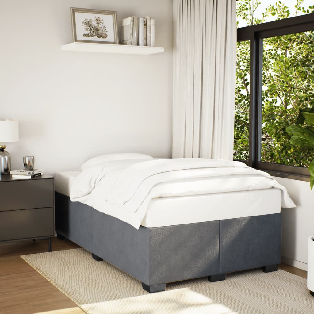 Bedframe zonder matras 120x200 cm fluweel donkergrijs is nu te koop bij PeponiXL, paradijselijk wonen!