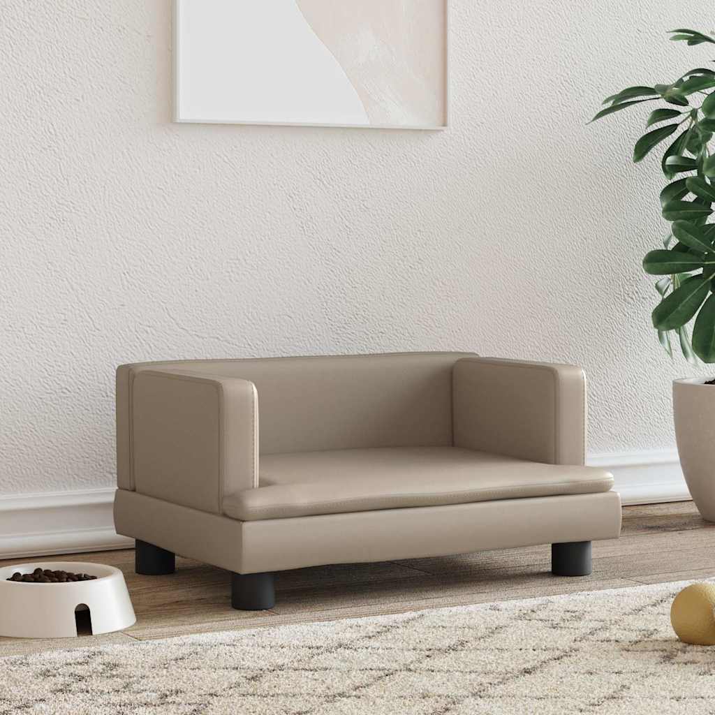 Hondenmand 60x40x30 cm kunstleer cappuccinokleurig is nu te koop bij PeponiXL, paradijselijk wonen!
