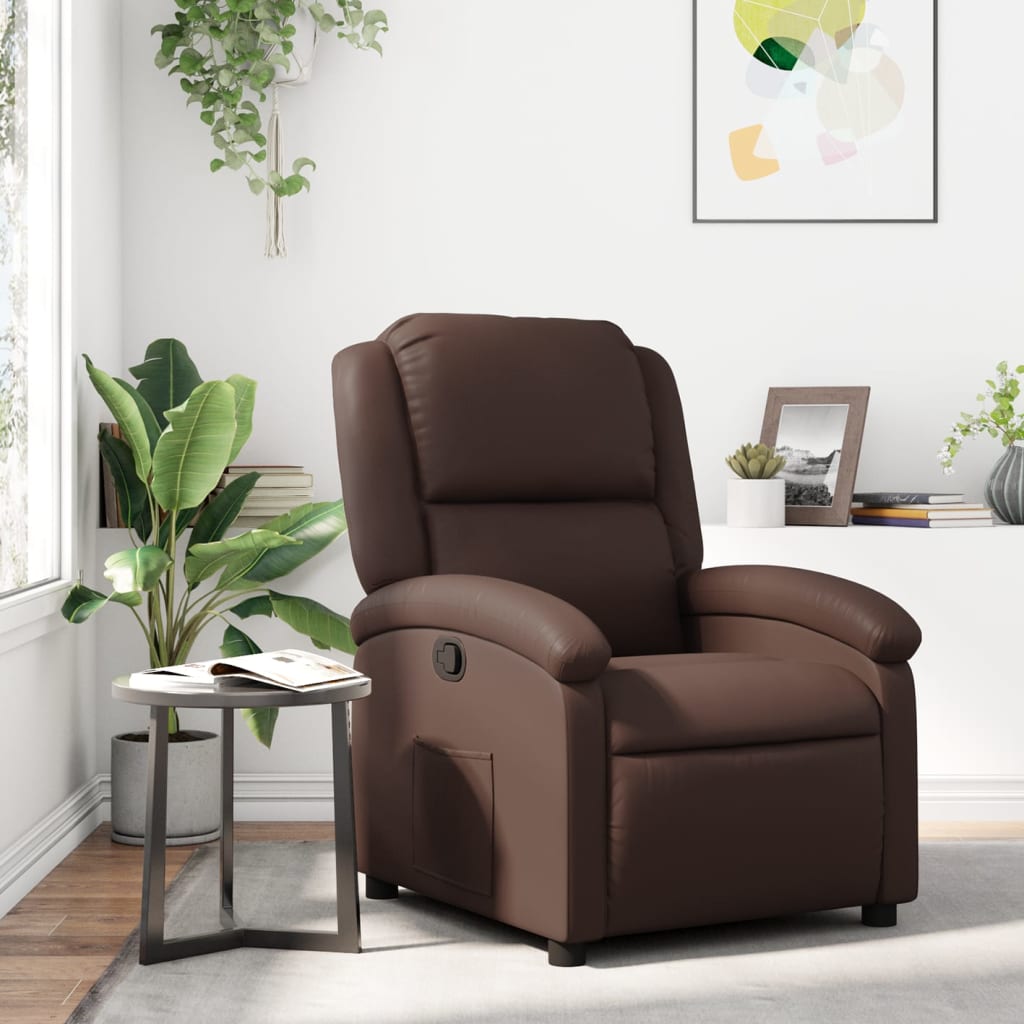 Fauteuil verstelbaar kunstleer bruin is nu te koop bij PeponiXL, paradijselijk wonen!