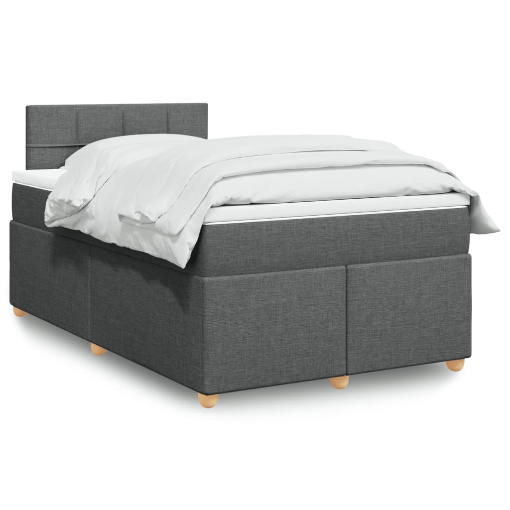 Boxspring met matras stof donkergrijs 120x190 cm is nu te koop bij PeponiXL, paradijselijk wonen!