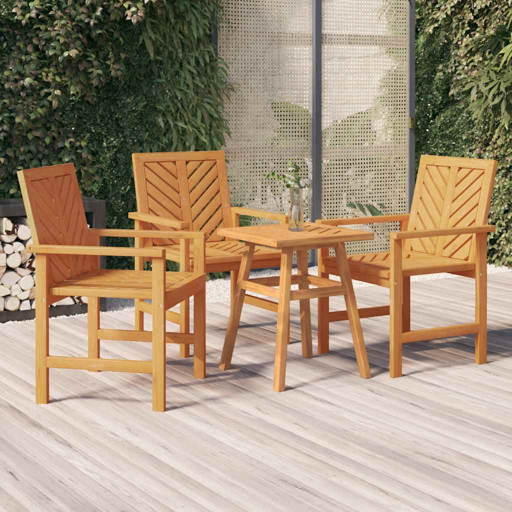 Tuinstoelen 3 st massief acaciahout is nu te koop bij PeponiXL, paradijselijk wonen!
