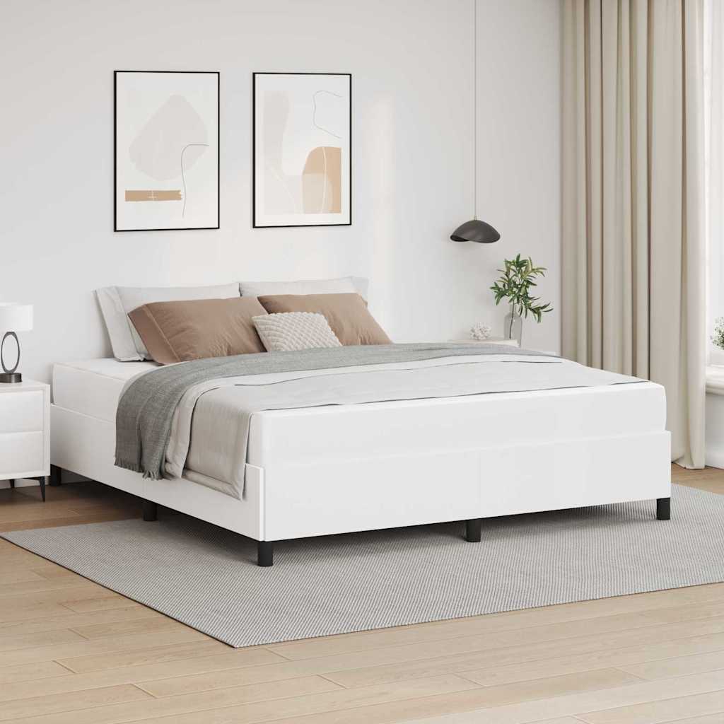 Bedframe met matras Wit 180 x 200 cm Stof is nu te koop bij PeponiXL, paradijselijk wonen!